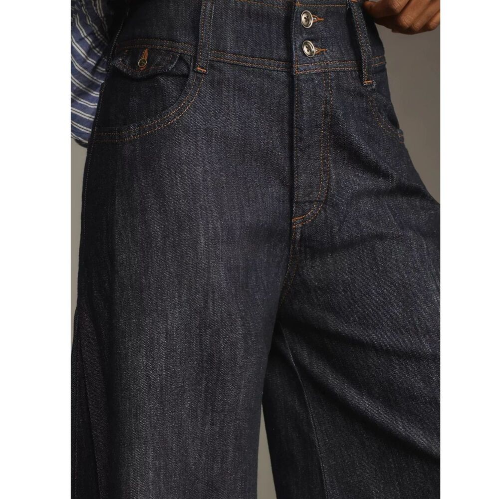 NWOT Anthropologie PILCRO Dramazzo Mid-Rise Ultra Wide-Leg Palazzo Jeans - Picture 5 of 13